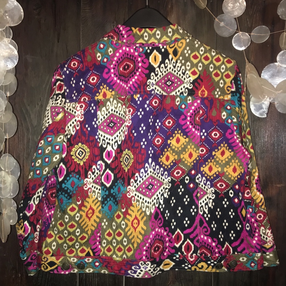 Ruby Rd. Multi Colored Cotton Jacket, size 12 - Picture 5 of 8